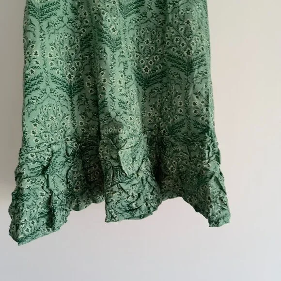 agua bendita jardin floral mini dress | off-shoulder, ruffled - green - Picture 11 of 12